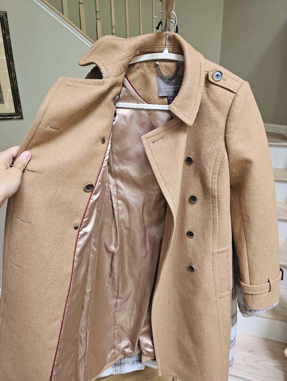 $365 J. Crew Icon Trench Coat in Italian Wool-Cashmere Nello Gori - Picture 8 of 13